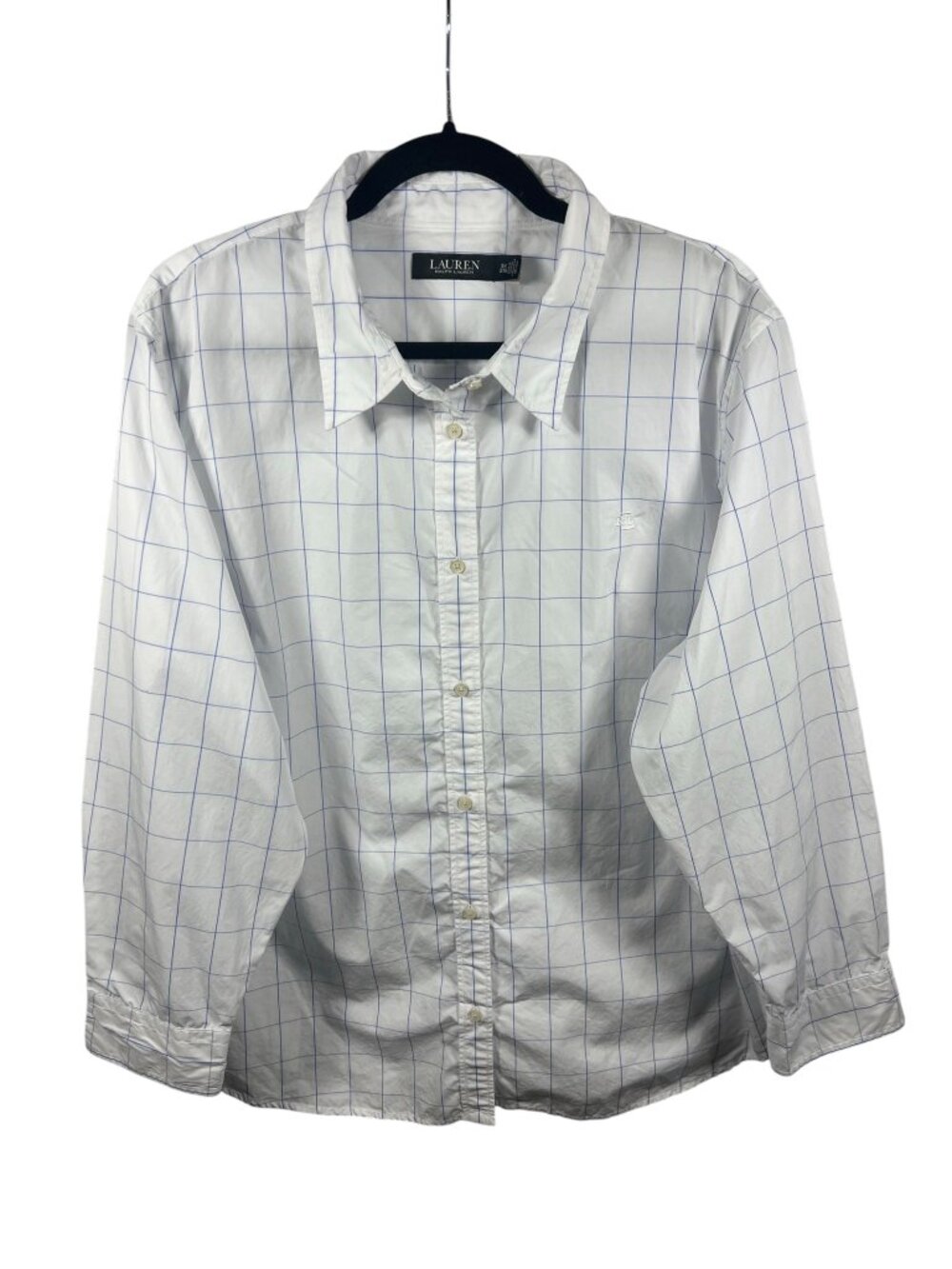 Ralph Lauren Top Womens 3X Button Down Shirt Capsule Work Cotton Long Sleeve